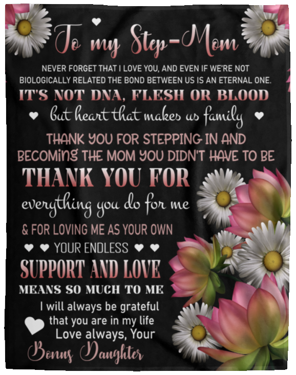 Step Mom Cozy Plush Fleece Message Blanket