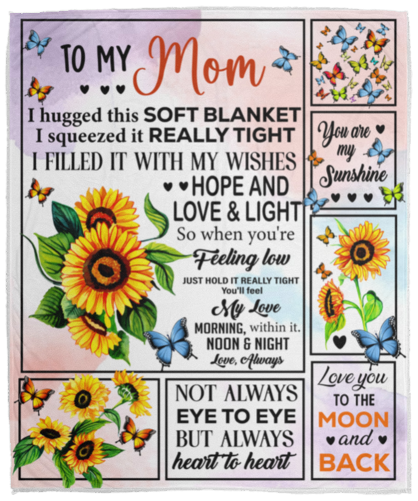 Mom Heart to Heart Cozy Message Blanket