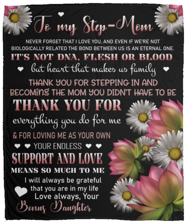 Step Mom Cozy Plush Fleece Message Blanket