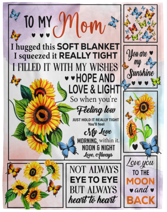 Mom Heart to Heart Cozy Message Blanket