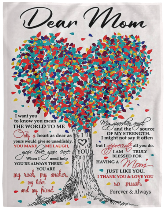 Mom Tree Cozy Message Blanket
