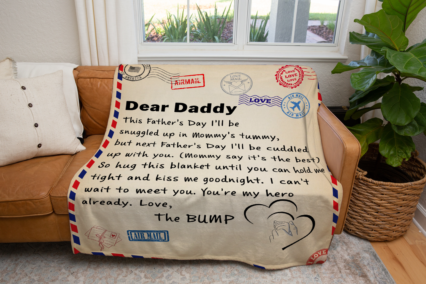 Daddy from Bump Father's Day Message Blanket