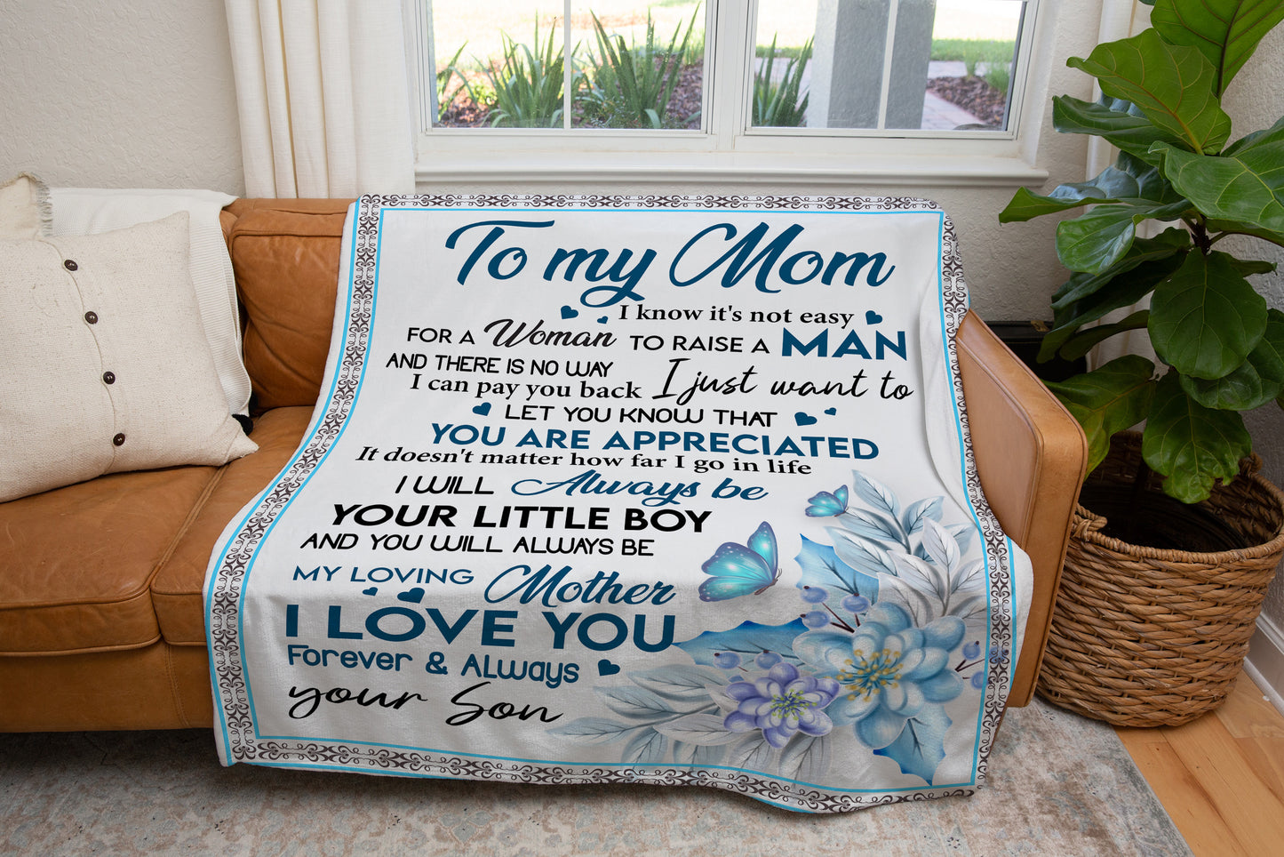 Mom from Son Cozy Plush Fleece Blanket