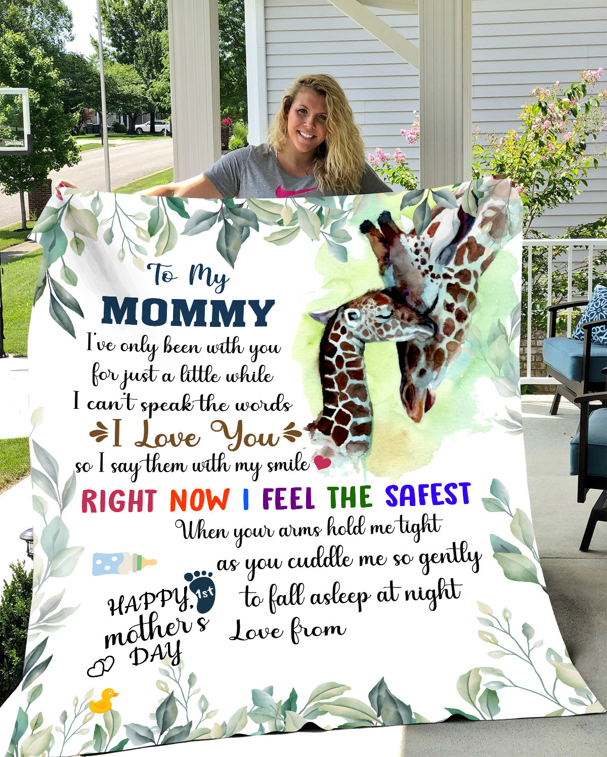 Personalized First Mother's Day Cozy Message Blanket
