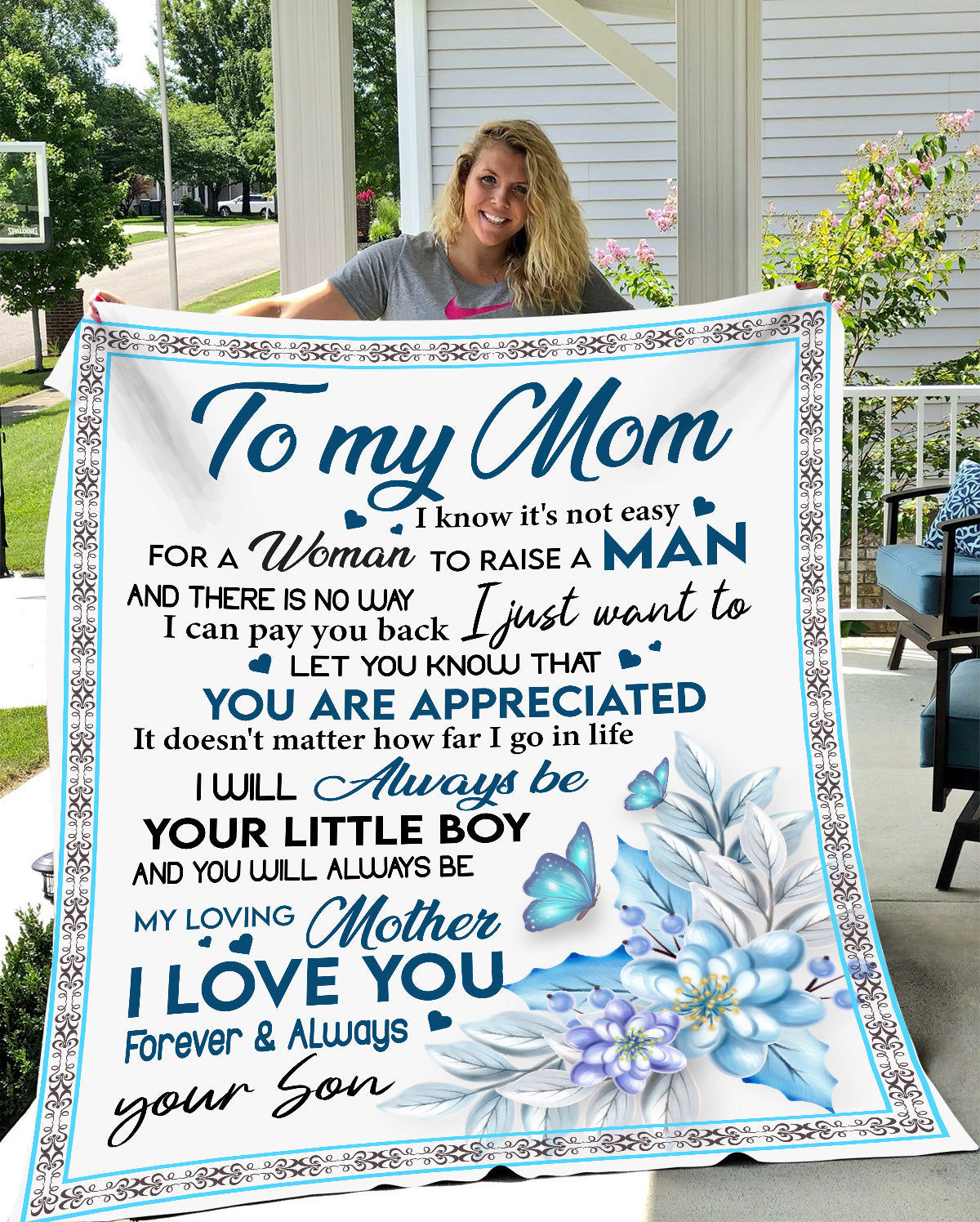 Mom from Son Cozy Plush Fleece Blanket