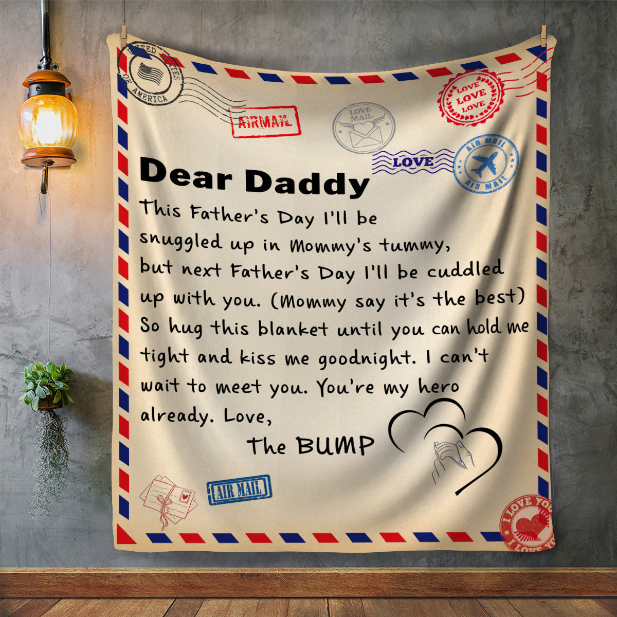 Daddy from Bump Father's Day Message Blanket