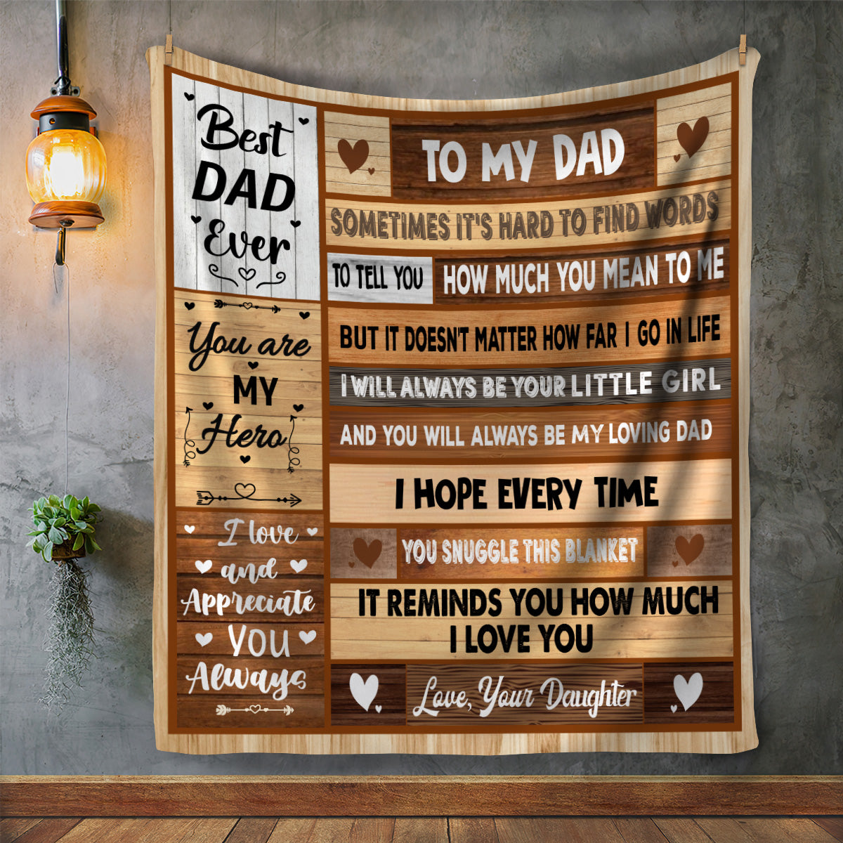 To Dad From Daughter My Hero Eagle Blanket - Vikings Warehouse