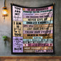Daughter from Dad Pink Turquoise Cozy Message Blanket