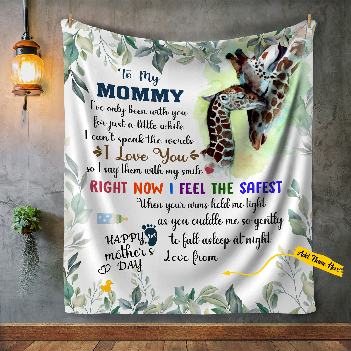 Personalized First Mother's Day Cozy Message Blanket