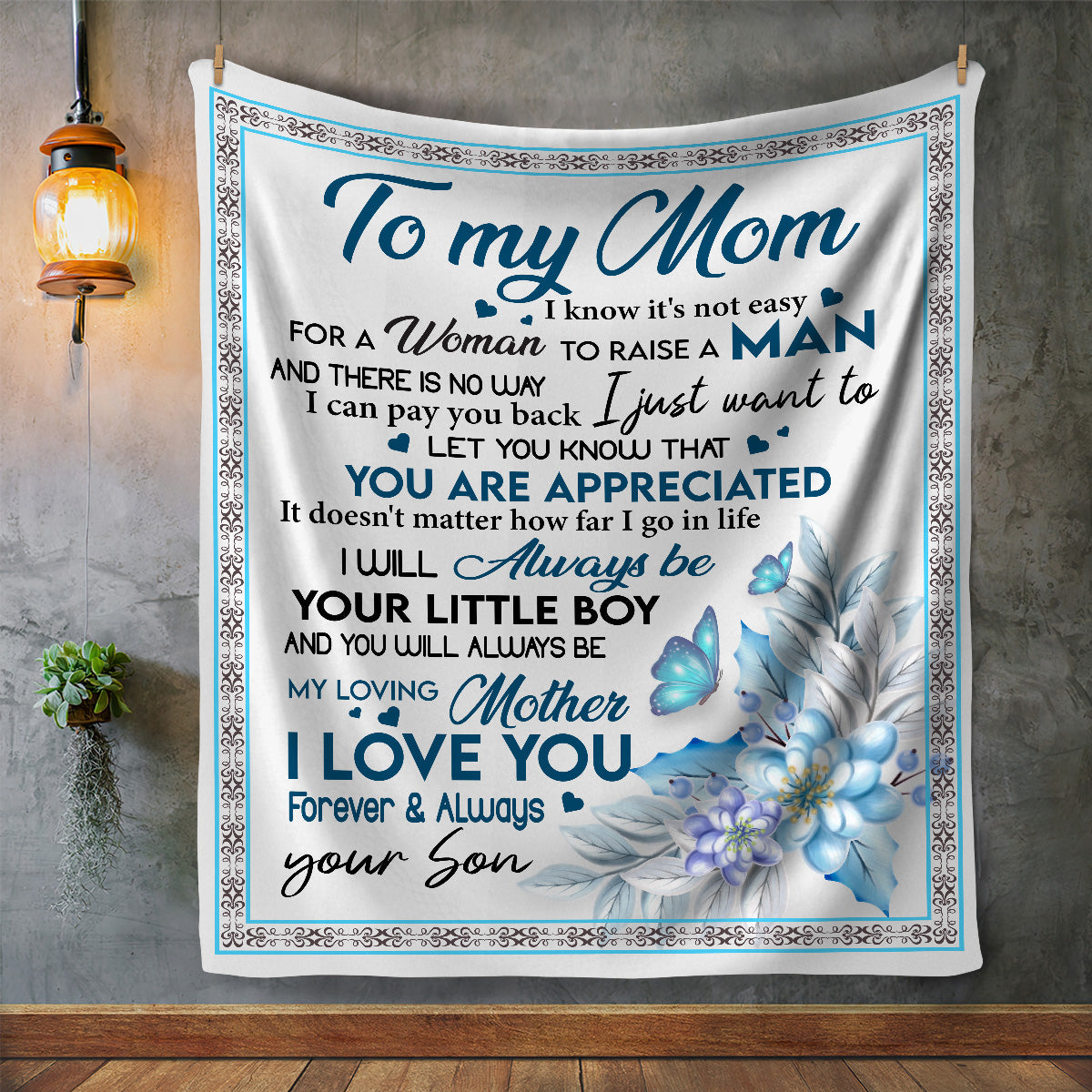 Mom from Son Cozy Plush Fleece Blanket