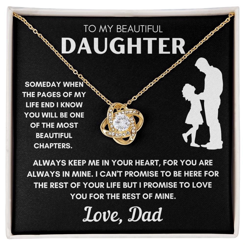 Daughter from Dad Silhouette Beautiful Chapters Love Knot