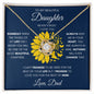 Daughter from Dad Sunflower Butterfly Love Knot Necklace