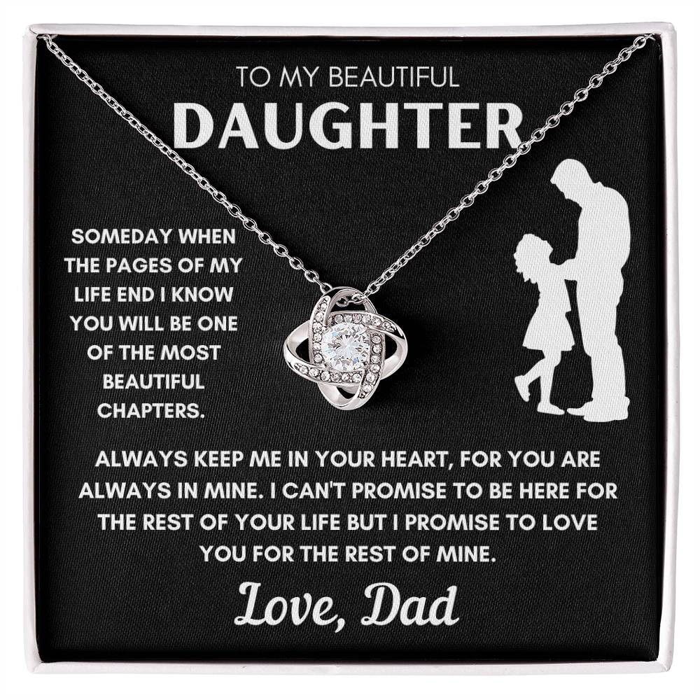 Daughter from Dad Silhouette Beautiful Chapters Love Knot