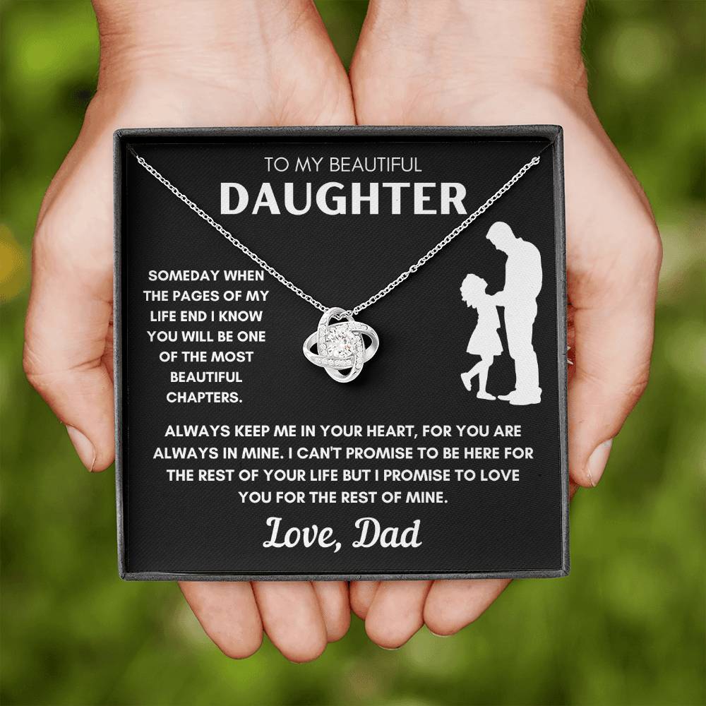 Daughter from Dad Silhouette Beautiful Chapters Love Knot