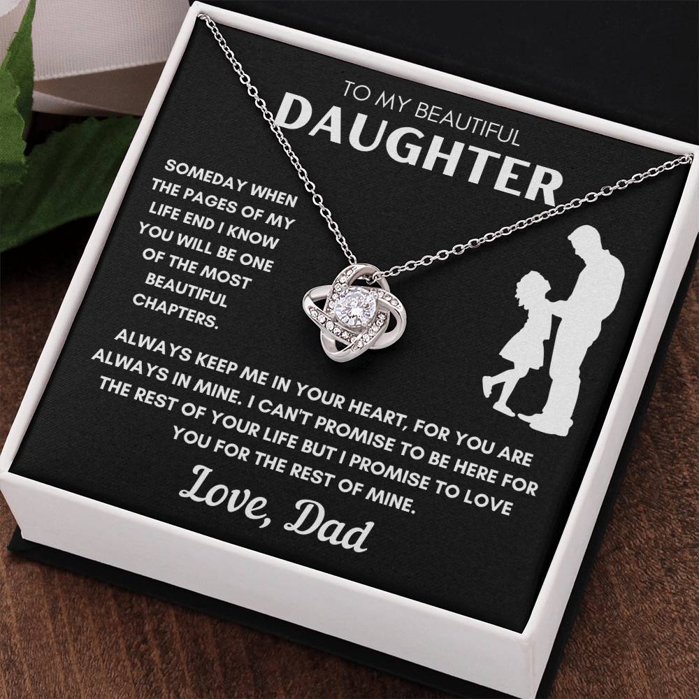 Daughter from Dad Silhouette Beautiful Chapters Love Knot