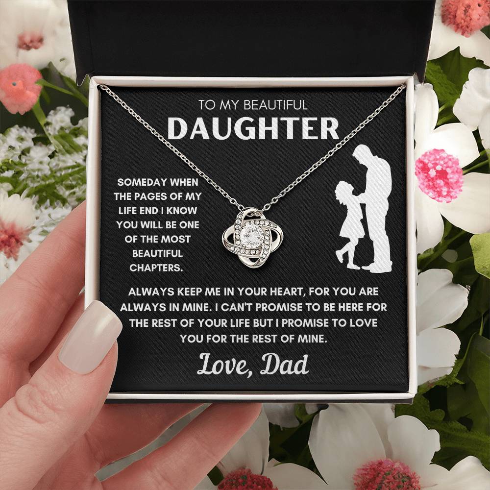 Daughter from Dad Silhouette Beautiful Chapters Love Knot