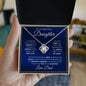 Beautiful Daughter from Dad Navy Gold Love Knot Necklace