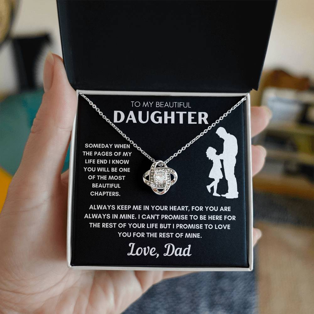 Daughter from Dad Silhouette Beautiful Chapters Love Knot