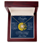 Daughter from Dad Sunflower Butterfly Love Knot Necklace