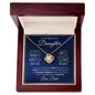 Beautiful Daughter from Dad Navy Gold Love Knot Necklace