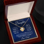 Beautiful Daughter from Dad Navy Gold Love Knot Necklace