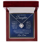 Beautiful Daughter from Dad Navy Gold Love Knot Necklace