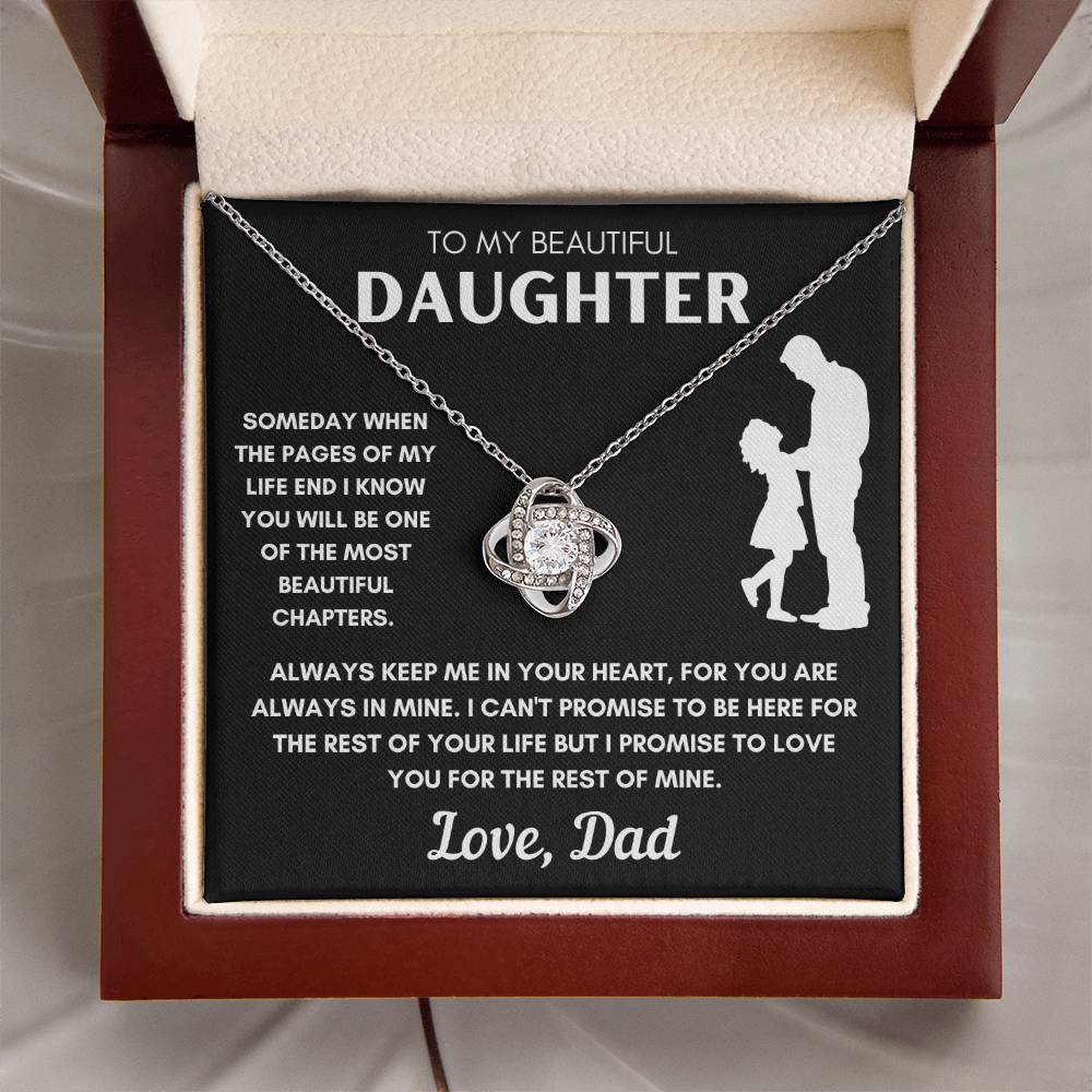 Daughter from Dad Silhouette Beautiful Chapters Love Knot