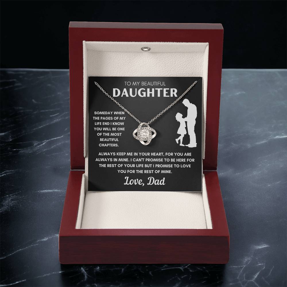 Daughter from Dad Silhouette Beautiful Chapters Love Knot
