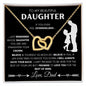 Daughter from Dad Silhouette Interlocking Hearts Necklace