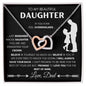 Daughter from Dad Silhouette Interlocking Hearts Necklace