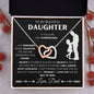 Daughter from Dad Silhouette Interlocking Hearts Necklace