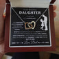 Daughter from Dad Silhouette Interlocking Hearts Necklace