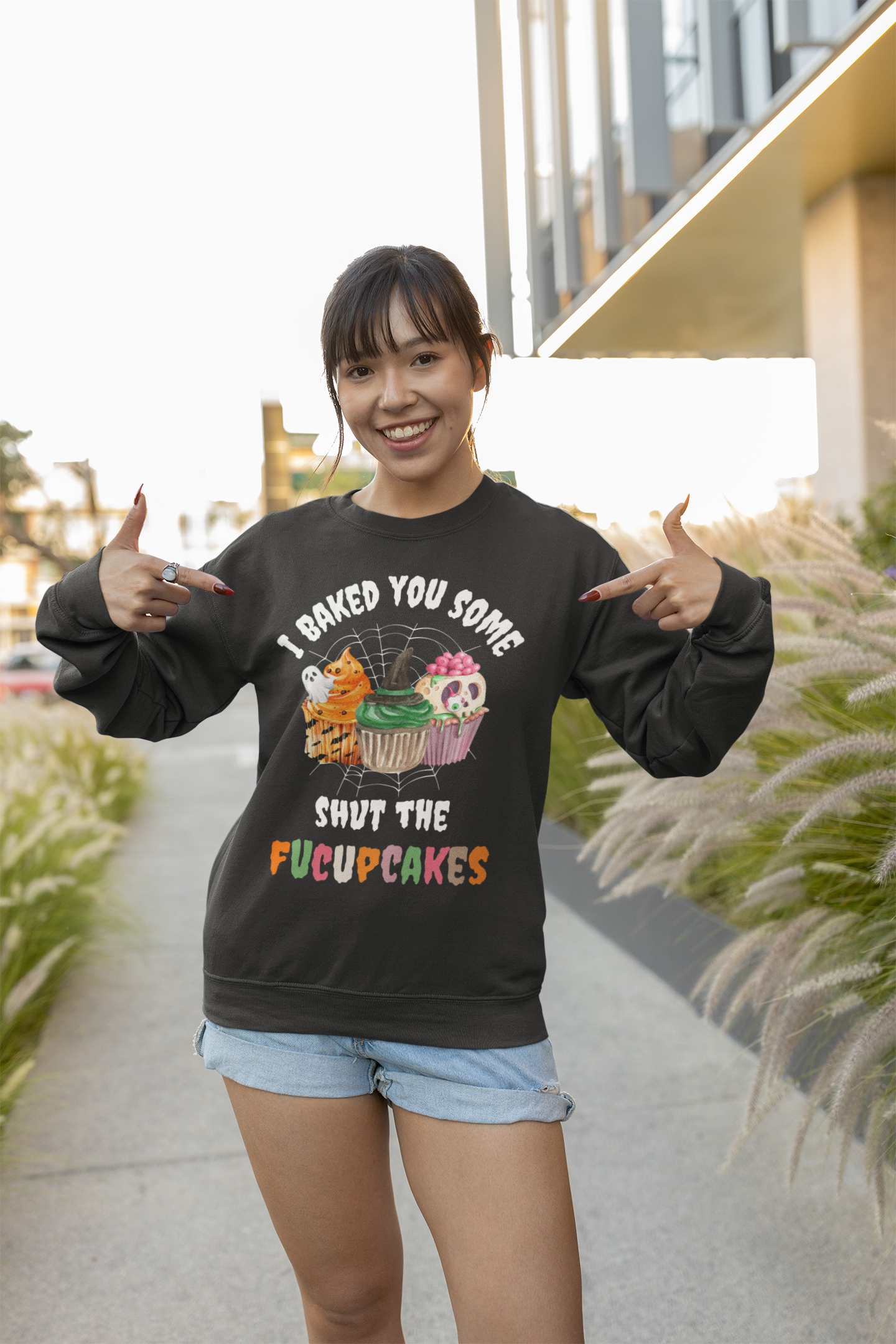 Halloween Fucupcakes Crewneck Pullover Sweatshirt