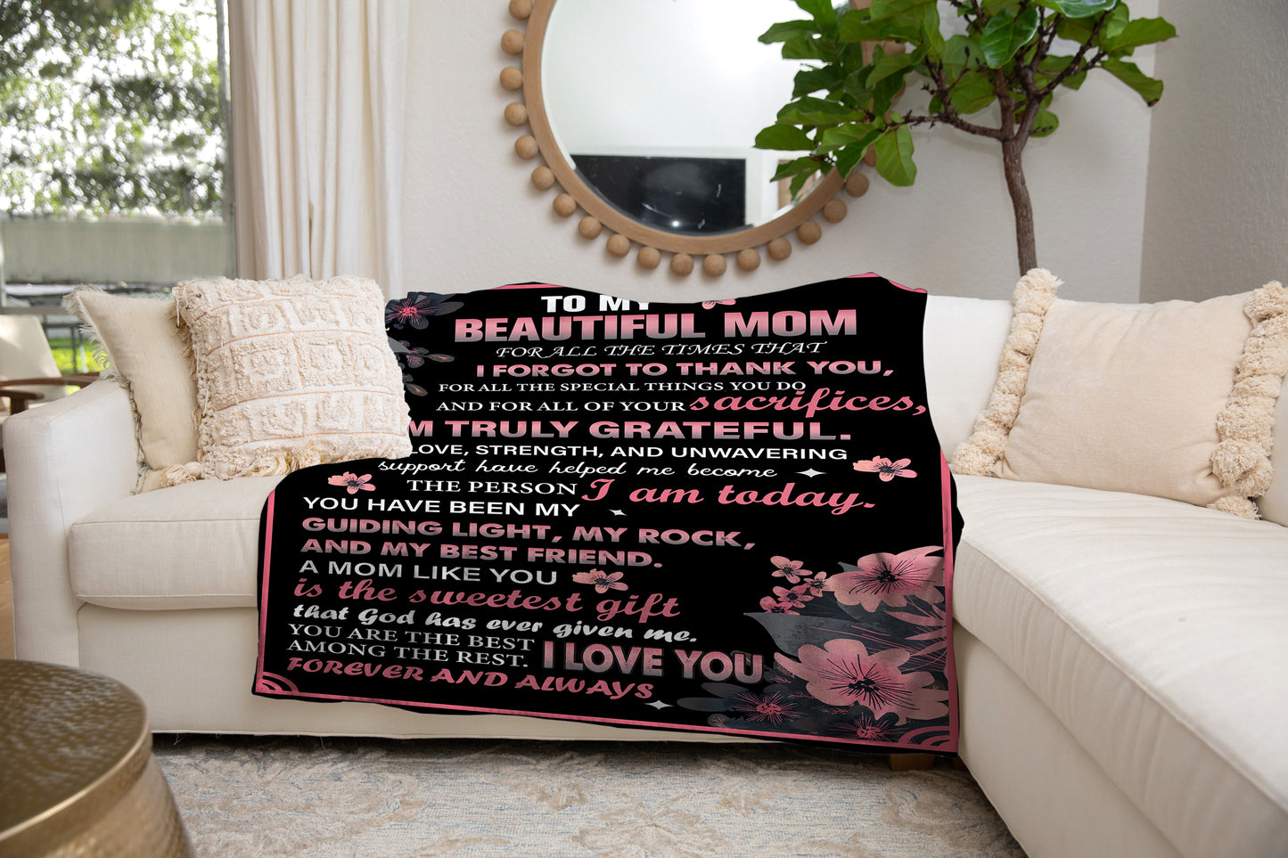 Beautiful Mom Cozy Message Blanket
