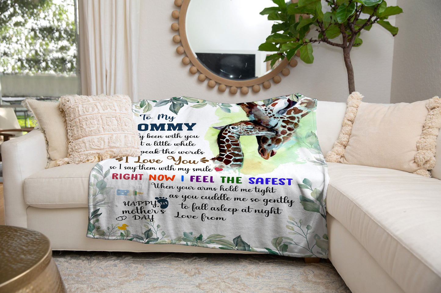 Personalized First Mother's Day Cozy Message Blanket