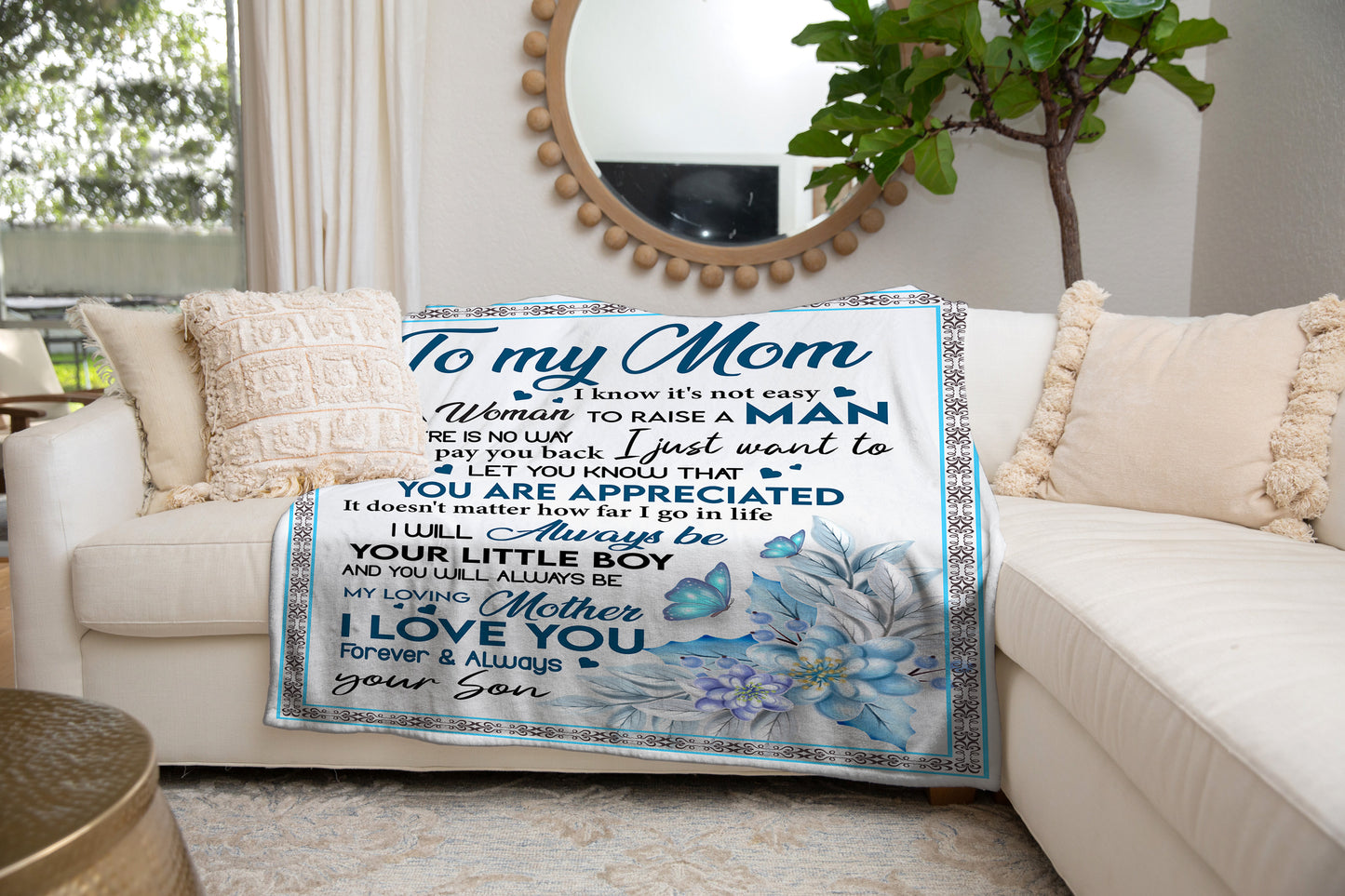 Mom from Son Cozy Plush Fleece Blanket