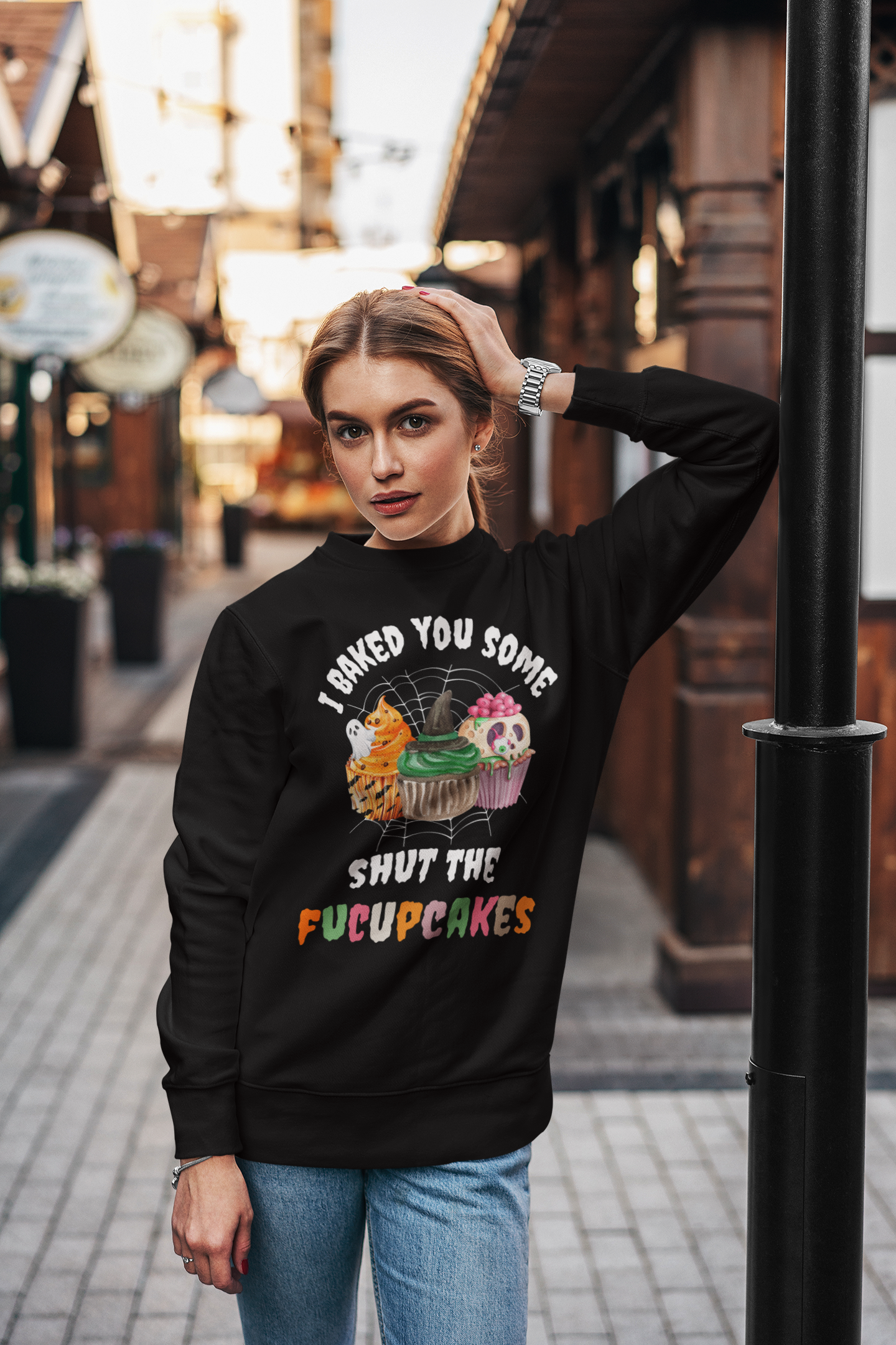 Halloween Fucupcakes Crewneck Pullover Sweatshirt