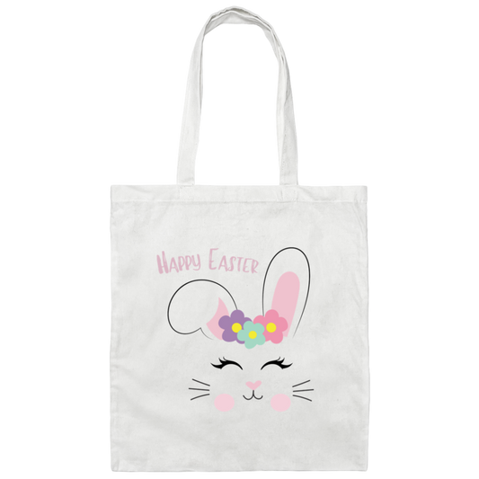 Cute Bunny Egg Hunt Canvas Tote Bag