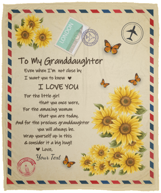 Granddaughter Personalized Cozy Plush Fleece Blanket
