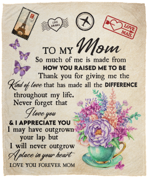 Mom Mail & Flowers Cozy Plush Fleece Blanket