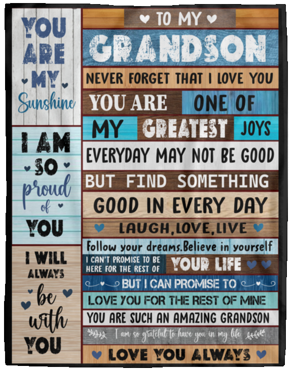 Grandson Block Style Cozy Plush Fleece Blanket