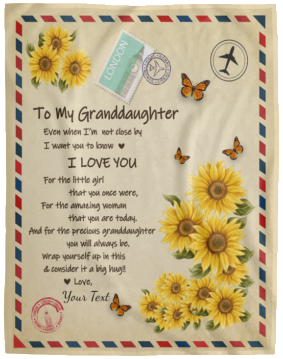 Granddaughter Personalized Cozy Plush Fleece Blanket