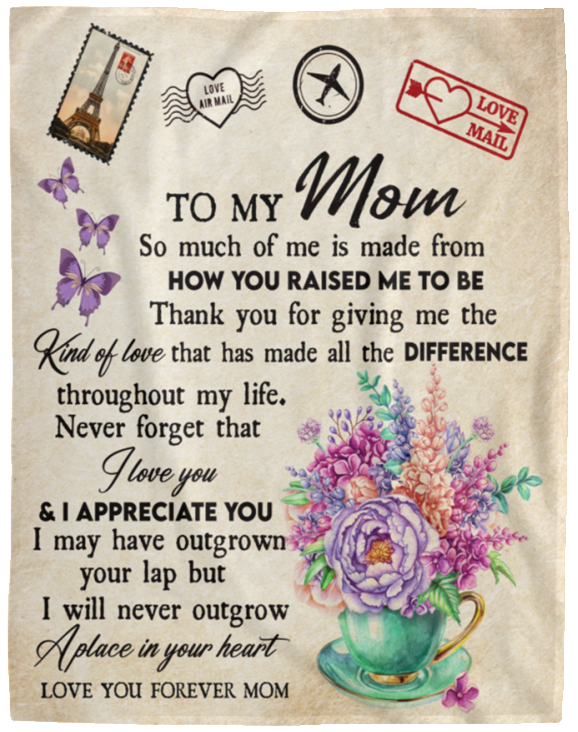 Mom Mail & Flowers Cozy Plush Fleece Blanket