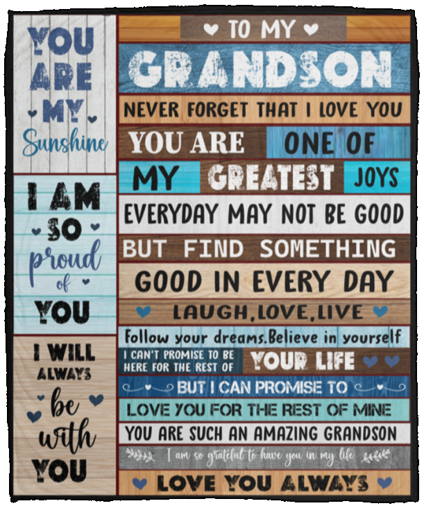 Grandson Block Style Cozy Plush Fleece Blanket