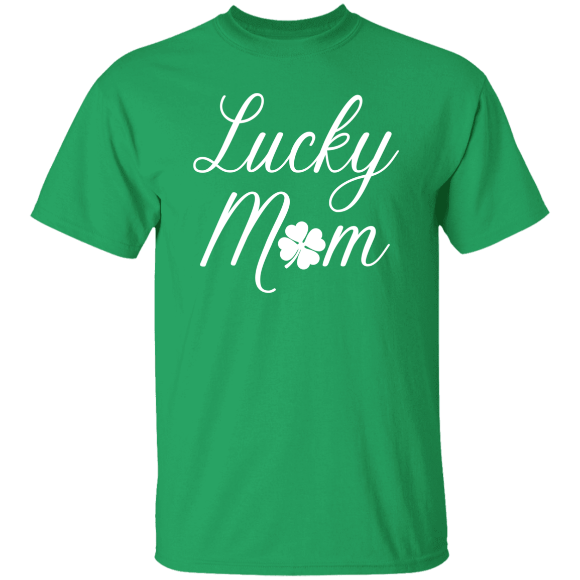 Lucky Mom White Shamrock T-Shirt