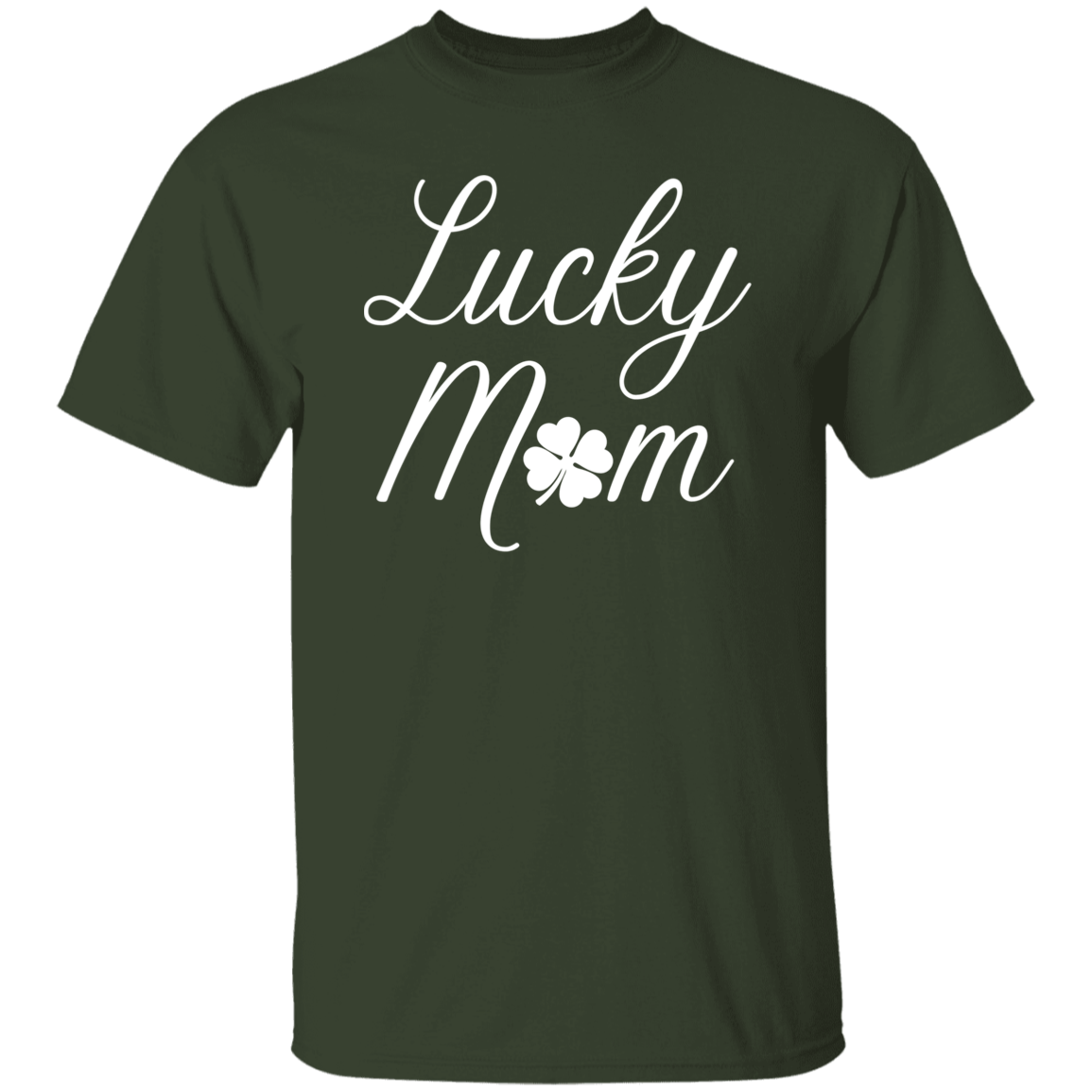 Lucky Mom White Shamrock T-Shirt