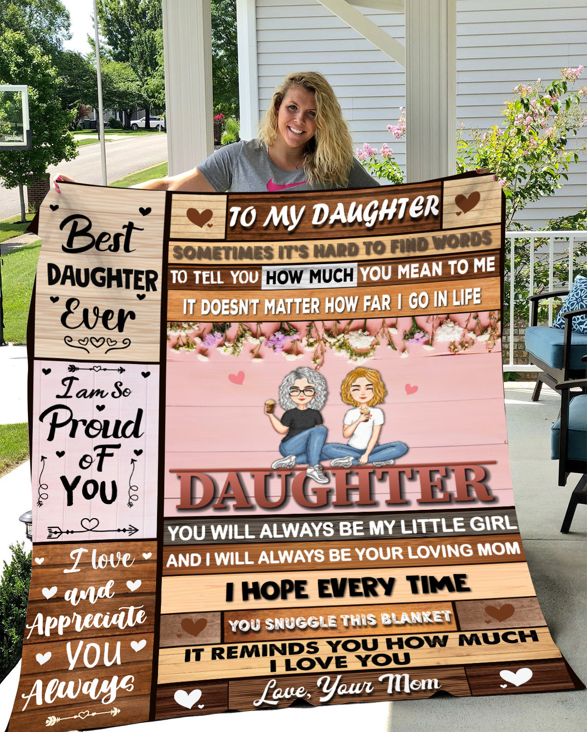 Daughter from Mom Cozy Fleece Blanket