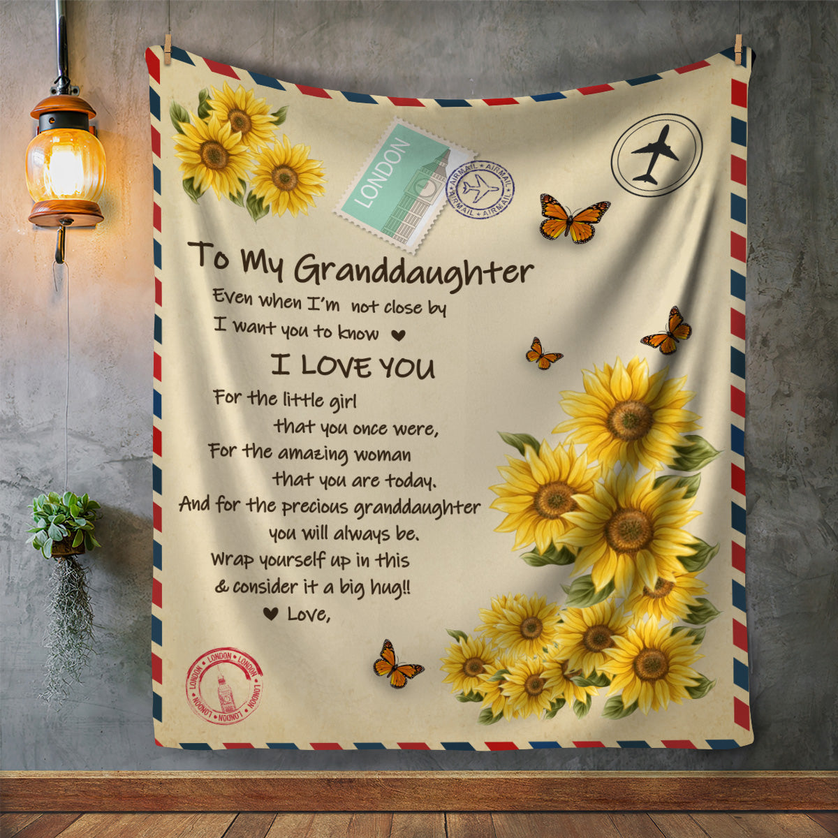 Granddaughter Personalized Cozy Plush Fleece Blanket
