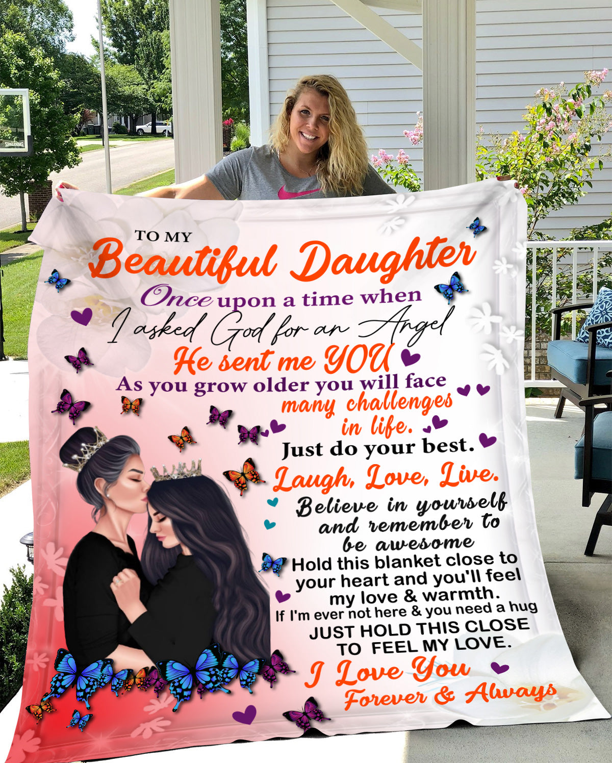 Beautiful Daughter Cozy Fleece Blanket
