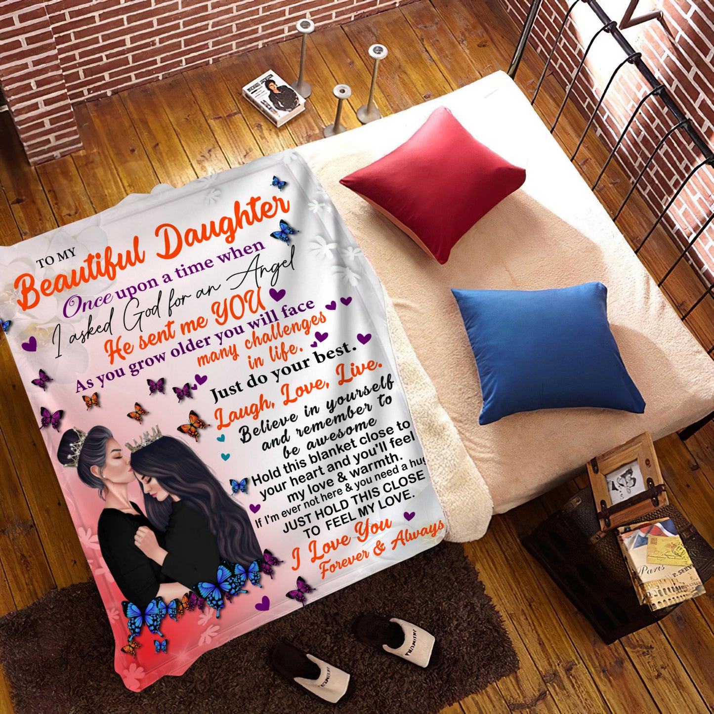 Beautiful Daughter Cozy Fleece Blanket